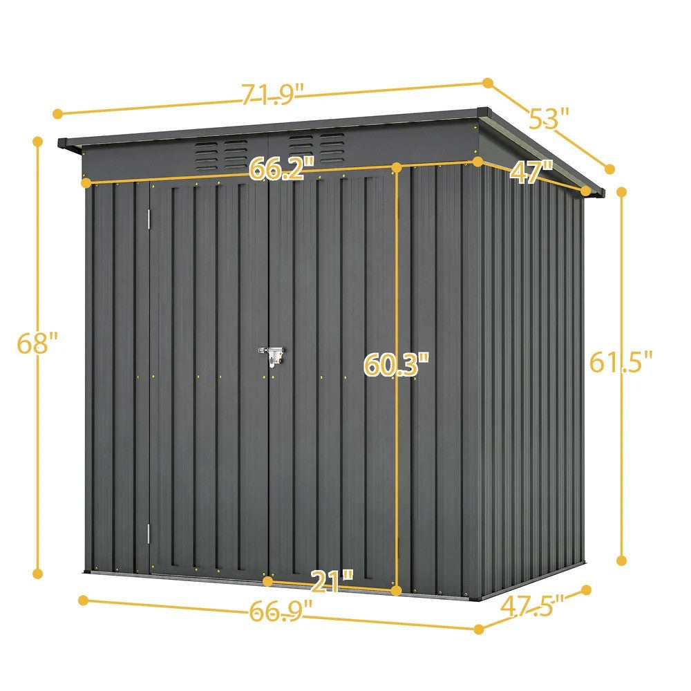 LMcenter's 6 X 4 Ft Outdoor Storage Shed, All Weather Tool Shed For Garden, Backyard, Lawn, Black